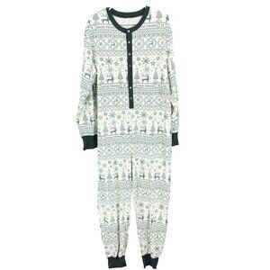 Hearth & Hand Magnolia Men XL Christmas Pajama One Piece Holiday Green Reindeer